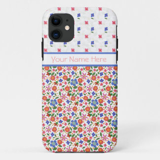 Folk Art Florals on White iPhone 5 Case-Mate Case