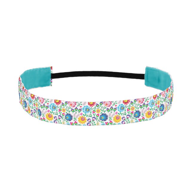 Folk Art Flower Pattern 2 Athletic Headband (Front)