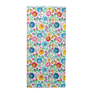 Folk Art Flower Pattern 2 Cloth Napkin
