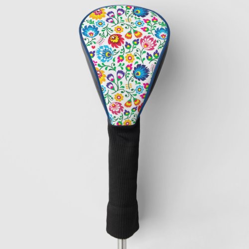 Folk Art Flower Pattern 2 Golf Head Cover