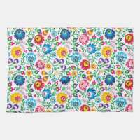 Woodland Folk Art Style Microfiber Dish Towel