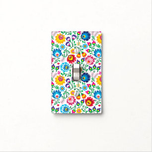 Folk Art Flower Pattern 2 Light Switch Cover