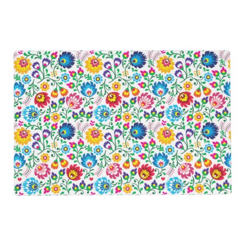 Folk Art Flower Pattern 2 Placemat