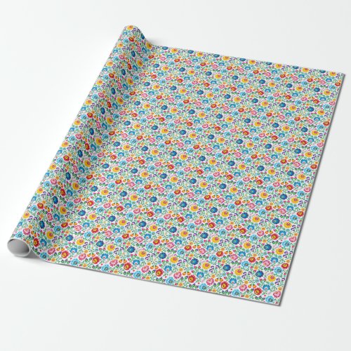 Folk Art Flower Pattern 2 Wrapping Paper