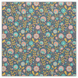 Folk Art Flower Pattern Fabric