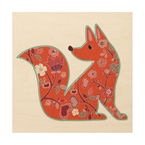Folk Art Flower Pattern Fox