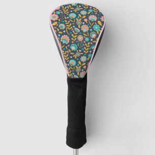 Folk Art Flower Pattern Golf Head Cover