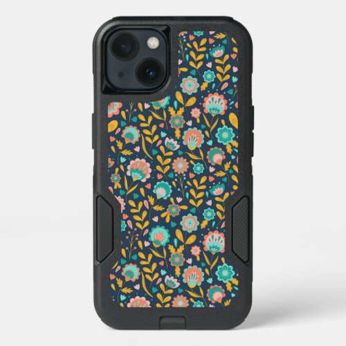 Folk Art Flower Pattern iPhone 13 Case