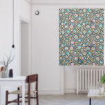 Folk Art Flower Pattern Sheer Curtains