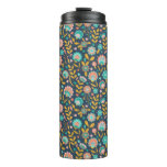 Folk Art Flower Pattern Thermal Tumbler