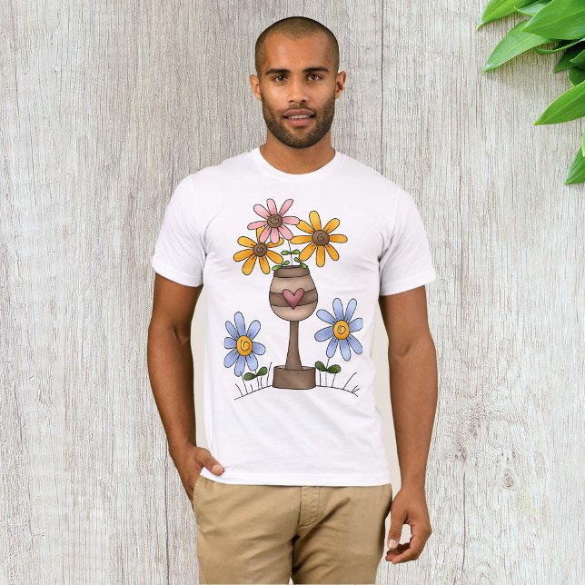 Folk Art Flower Vase with Heart T-Shirt (Creator Uploaded)