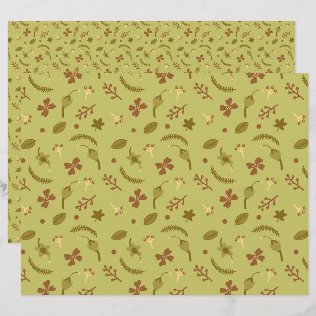 Folk Art Flowers Green (Front/Back)