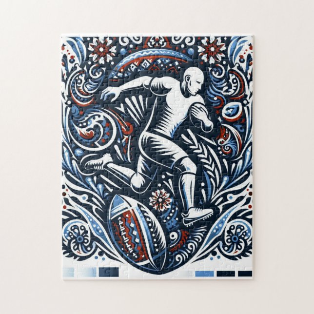 Folk Art Football Symphony" Puzzle (Vertical)