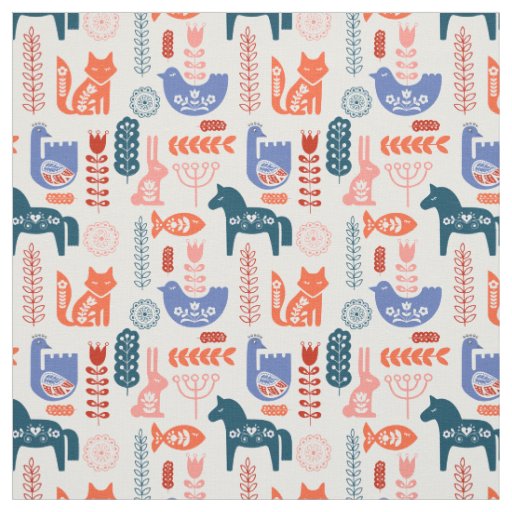 Folk Art Forest Animal Nursery Fabric