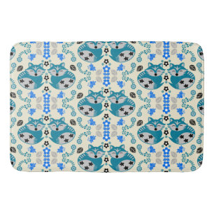 Folk Art Fox Print Decor Bath Mat