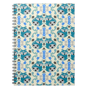 Folk Art Fox Print Decor Notebook