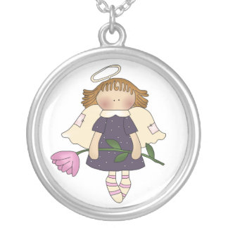 Folk Art Guardian Angel necklace