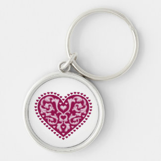 Folk Art Heart Keychain