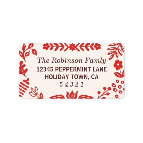 Folk Art Holiday Address Labels