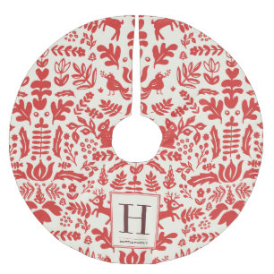 Folk Art Holiday Monogram Tree Skirt