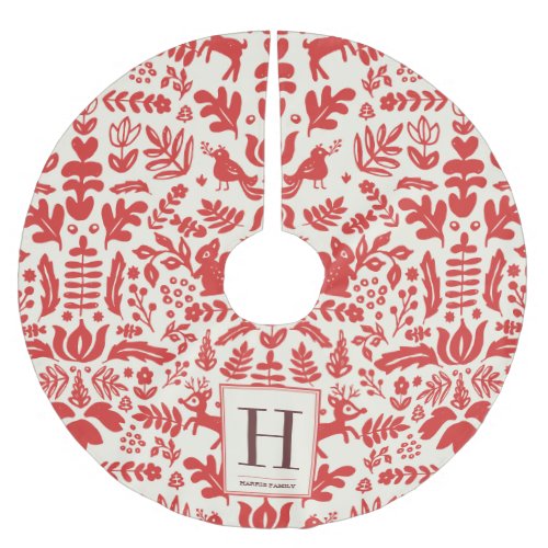 Folk Art Holiday Monogram Tree Skirt