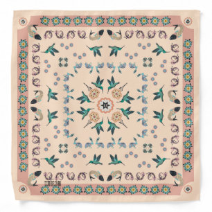 FOLK ART hummingbirds pink ©️TRForsman Bandana
