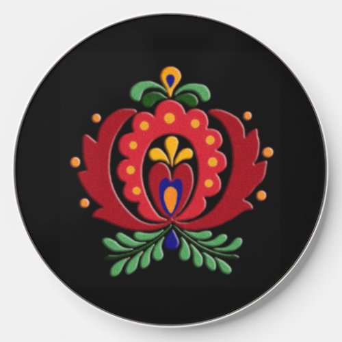 Folk Art Hungarian Embroidery motif Wireless Charger