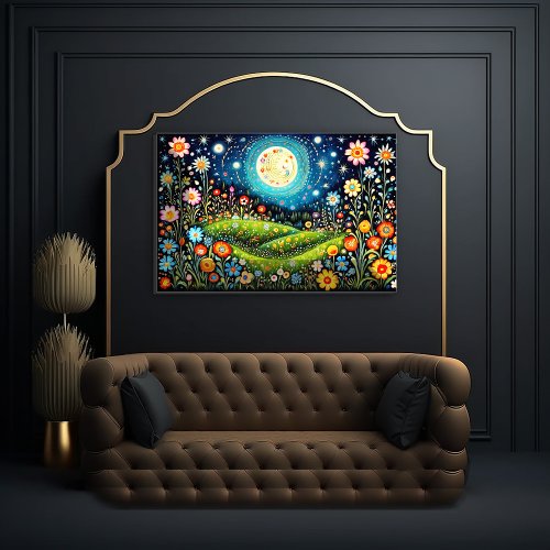 Folk Art Landscape  Canvas Print