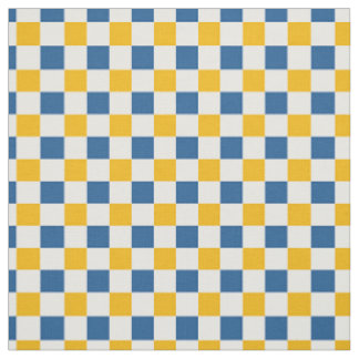 Folk Art Lemon Checkerboard in Gold & Blue Fabric
