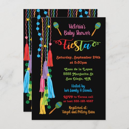 Folk Art Mexican Fiesta Baby Shower Invitation