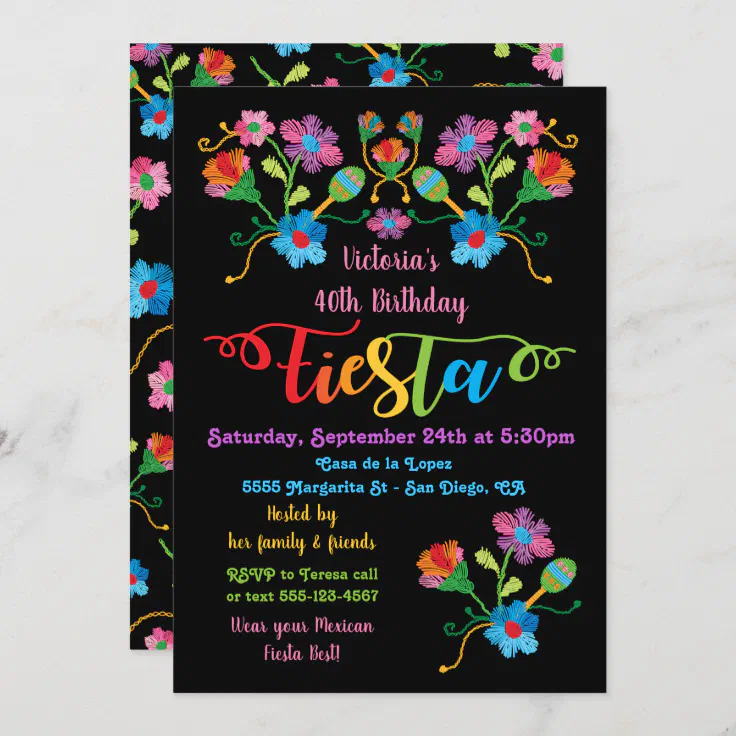 mexican birthday party invitations