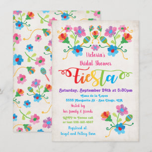 Folk Art Mexican Fiesta Bridal Shower Invitation