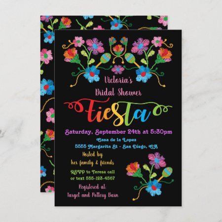 Folk Art Mexican Fiesta Bridal Shower Invitation