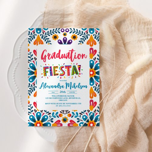 Folk Art Mexican Fiesta Graduation Invitation