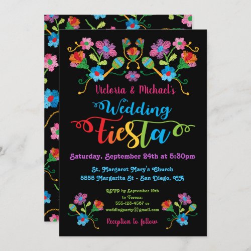 Folk Art Mexican Fiesta Wedding Invitation