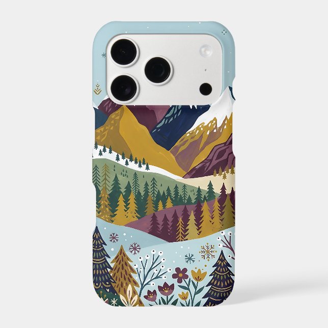Folk Art Mountain Peak iPhone 17 Case (Back)