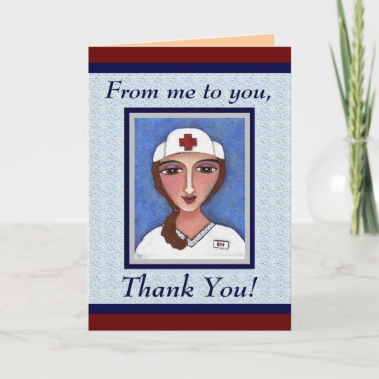 Folk Art Nurse - RN / nursing thank you card | Zazzle.com