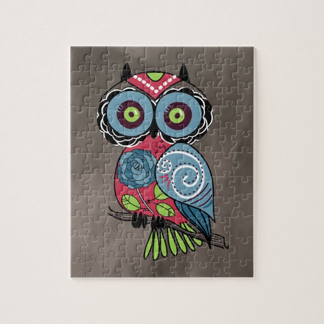 Folk Art Owl - Gorgeous! Jigsaw Puzzle (Vertical)