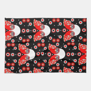 Folk Art Owl Kitchen Towel