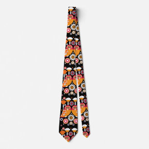 Folk Art Owl Neck Tie