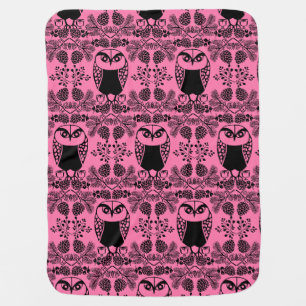 Folk Art Owl Prints Baby Blanket