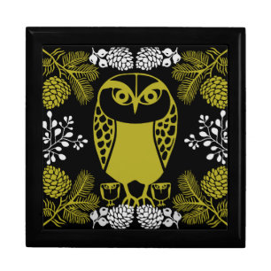 Folk Art Owl Prints Gift Box