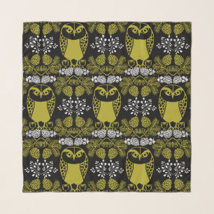 Folk Art Owl Prints Scarf
