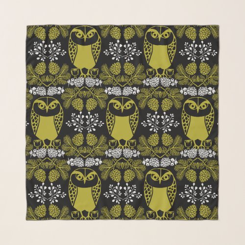 Folk Art Owl Prints Scarf