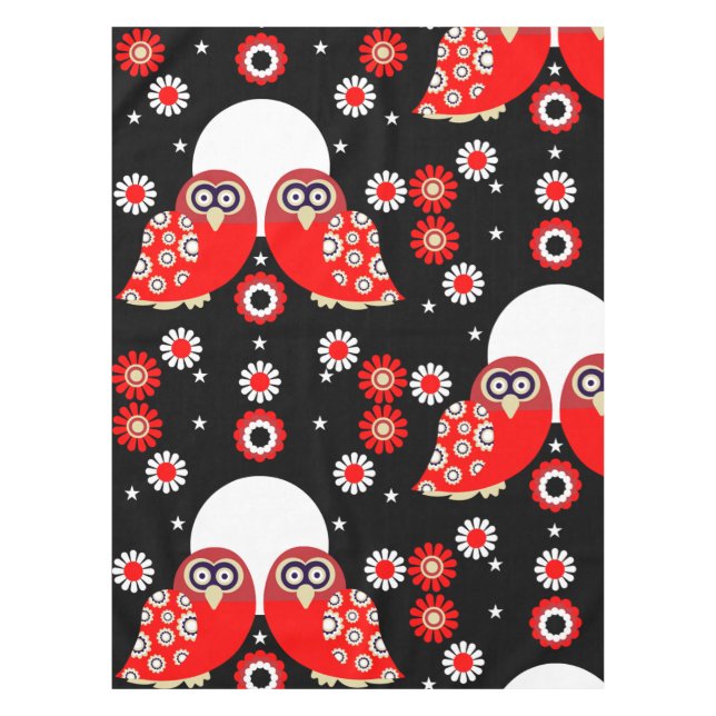 Folk Art Owl Tablecloth (Front)