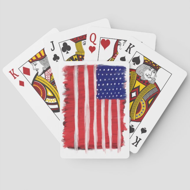 Folk Art Painted Flag Poker Cards (Back)