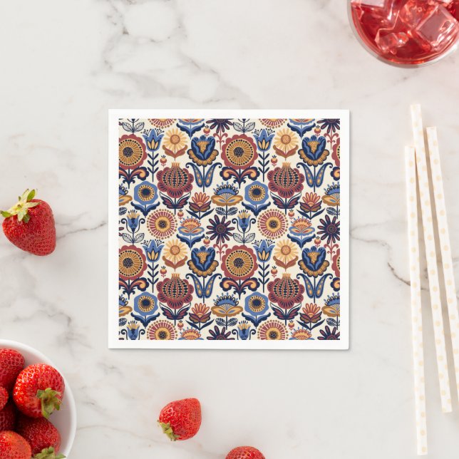 Folk Art Pattern  Napkins (Insitu)