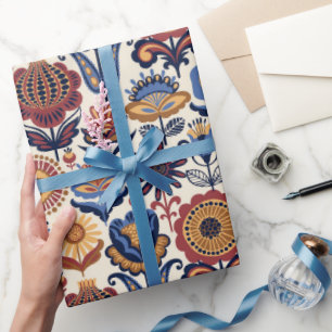 Folk Art Pattern Wrapping Paper