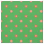 Folk Art Polka Dot on Bright Green Custom Fabric