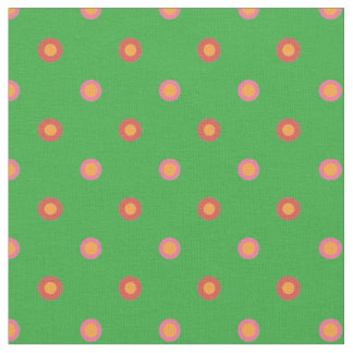 Folk Art Polka Dot on Bright Green Custom Fabric